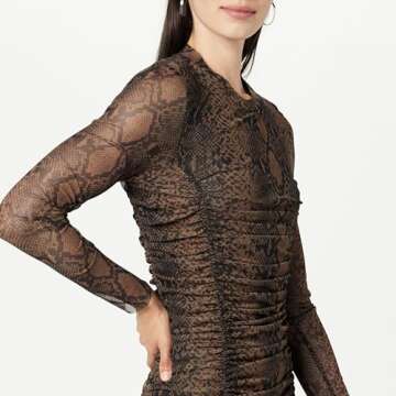 The Drop Adriana Plus Size Ruched Mesh Mini Dress