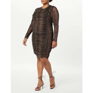 The Drop Adriana Plus Size Ruched Mesh Mini Dress