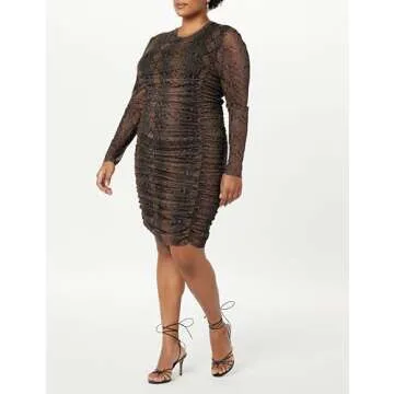 The Drop Adriana Plus Size Ruched Mesh Mini Dress