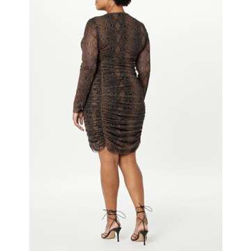 The Drop Adriana Plus Size Ruched Mesh Mini Dress