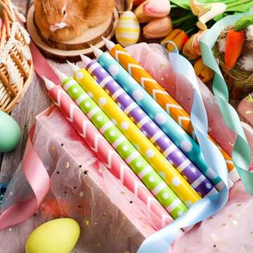 Easter Flameless Taper Candles Set for Festive Decor