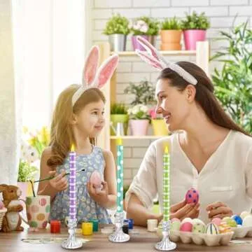 Easter Flameless Taper Candles Set for Festive Decor