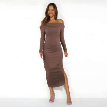 VICIALL Off Shoulder Bodycon Dress for Elegant Style