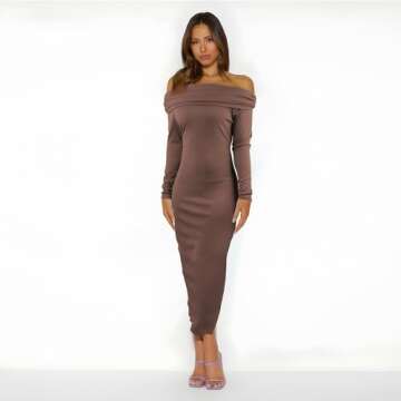 VICIALL Off Shoulder Bodycon Dress for Elegant Style