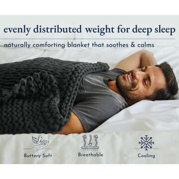 Weighted Blanket 12lbs Cool Cotton for Sleep