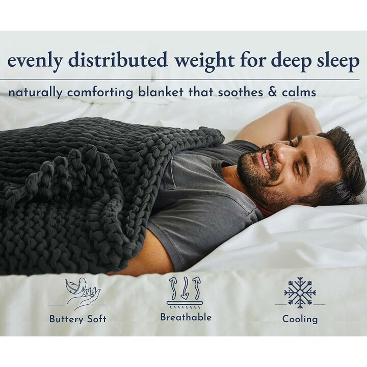 Weighted Blanket 12lbs Cool Cotton for Sleep