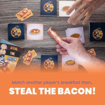 Steal The Bacon Card Game - by Taco Cat Goat Cheese Pizza – Fun Family Games for Kids and Adults ?...