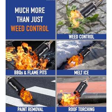 Flame King Propane Torch Kit Heavy Duty Weed Burner, 340,000 BTU with Piezo Igniter (Self Igniting), with 6 ft Hose Regulator Assembly