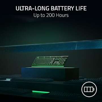 Razer DeathStalker V2 Pro Wireless Gaming Keyboard: Low Profile Optical Switches Linear Red - HyperSpeed Wireless & Bluetooth - Chroma RGB - Up to 200 Hr Battery Snap Tap