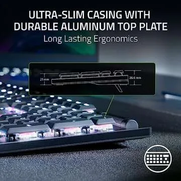 Razer DeathStalker V2 Pro Wireless Gaming Keyboard: Low Profile Optical Switches Linear Red - HyperSpeed Wireless & Bluetooth - Chroma RGB - Up to 200 Hr Battery Snap Tap