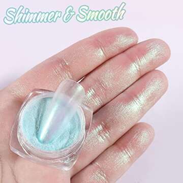 Laza Mermaid Pearl Chrome Nail Powder for Stunning Nail Art