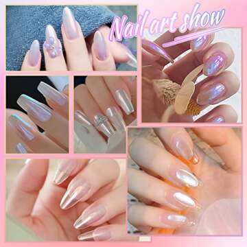 Laza Mermaid Pearl Chrome Nail Powder for Stunning Nail Art