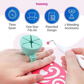 tweexy Craft Vinyl Weeding Scrap Collector Ring | Weeding Tools for Vinyl Heat Transfer, HTV Crafting & Adhesive Paper Sheets Holder | Portable Heat Press Accessories and Supplies (Fairy)