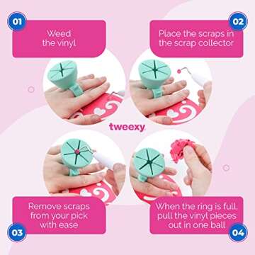 tweexy Craft Vinyl Weeding Scrap Collector Ring | Weeding Tools for Vinyl Heat Transfer, HTV Crafting & Adhesive Paper Sheets Holder | Portable Heat Press Accessories and Supplies (Fairy)