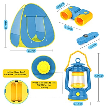 Kids Camping Play Tent Set for Adventurous 3 to 7 Year Olds