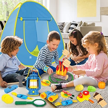 Kids Camping Play Tent Set for Adventurous 3 to 7 Year Olds