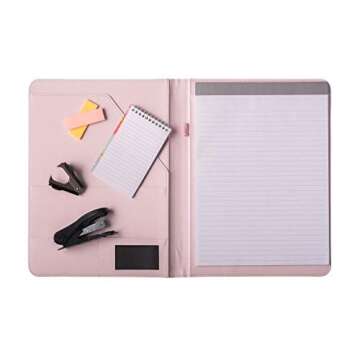 Deluxe Organizer Padded Padfolio, Portfolio Business Document Case with Ruled Letter-Size Perforated Writing Pad