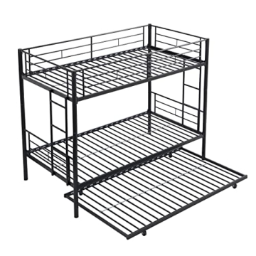 EMKK Twin Over Twin Bunk Bed with Trundle - Space Saving