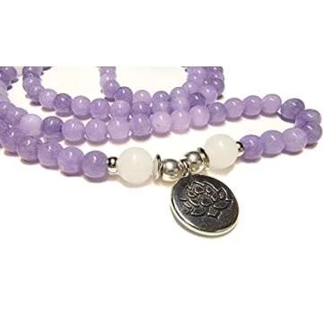Anxiety Healing Japa Mala Necklace Natural Gemstones Handmade
