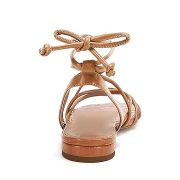 Ermonn Women's Lace-up Flat Sandals Strappy Open Toe Slingback CrissCross Casual Summer Slides