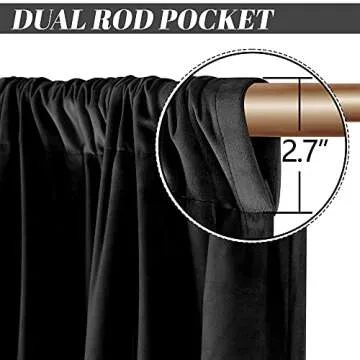 Nanbowang Black Velvet Curtains - Elegant Soft Velvet Window Treatment with Insulation for Ultimate ...