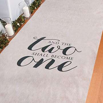 Fun Express The Two Become One Wedding Aisle Runner - Elegant & Durable
