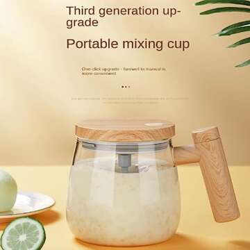 LAUPVXA Electric Mixing Mug, Electric High Speed Mixing Cup, self stirring mug, 13.5oz Electric Mixi...