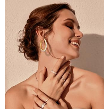 42 Pairs Gold Hoop Earrings Set for Women, Fashion Chunky Pearl Earrings Multipack Twisted Statement Earring Pack, Hypoallergenic Small Big Hoops Earrings for Birthday Party (Gold-42 pairs)