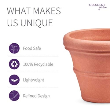 Crescent Garden Brunello Planter - 20-Inch Weathered Terracotta