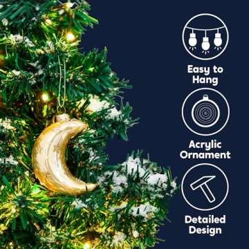 Joiedomi Hanging Ornament for Christmas Tree Decoration, Moon Blown Ornaments for Xmas Gift Holiday ...