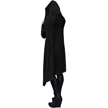 Xuan2Xuan3 Womens Kangaroo Pocket Hoodie Dress - Black