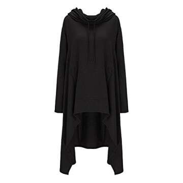 Xuan2Xuan3 Womens Kangaroo Pocket Hoodie Dress - Black