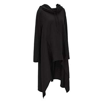 Xuan2Xuan3 Womens Kangaroo Pocket Hoodie Dress - Black