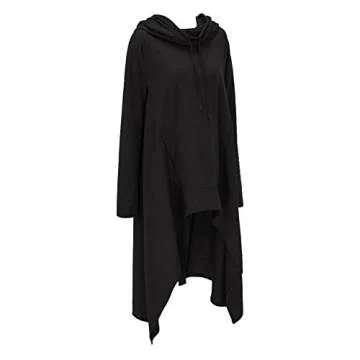Xuan2Xuan3 Womens Kangaroo Pocket Hoodie Dress - Black