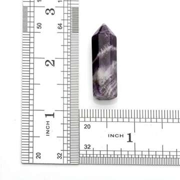 Jovivi 8pcs 35mm Chakra Crystals Quartz Healing Wands Kit Reiki Tumbled 6 Facet Single Point Stones Bohemian Meditation Set