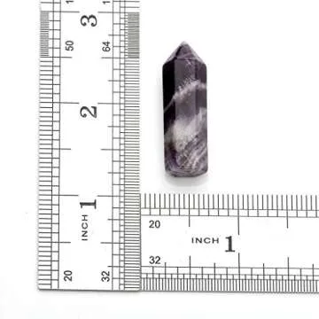 Jovivi 8pcs 35mm Chakra Crystals Quartz Healing Wands Kit Reiki Tumbled 6 Facet Single Point Stones Bohemian Meditation Set