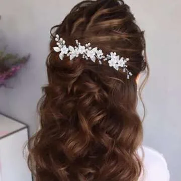 Casdre Flower Bridal Hair Pins Pearl Bride Wedding Hair Accessories Rhinestone Hair Piece for Women ...