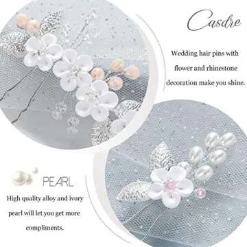 Elegant Casdre Flower Bridal Hair Pins for Weddings and More!