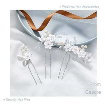 Elegant Casdre Flower Bridal Hair Pins for Weddings and More!