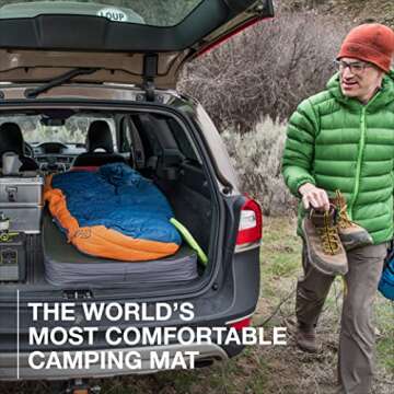 Exped MegaMat 10 - Self Inflating Foam Sleeping Pad, 4" Thickness Camping Bed, Compact and Lightweig...