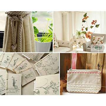 LOVOUS Nature Linen Needlework Fabric - Versatile 20x62-Inch DIY Fabric