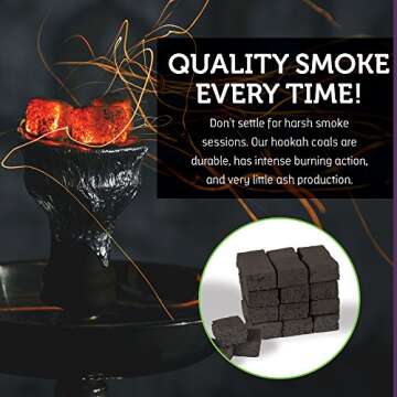 eCoal Natural Premium Coconut Hookah Sisha Charcoal Coal 120 Pcs