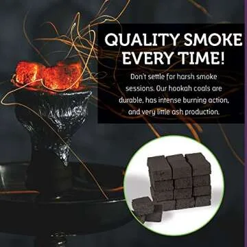 eCoal Natural Premium Coconut Hookah Sisha Charcoal Coal 120 Pcs