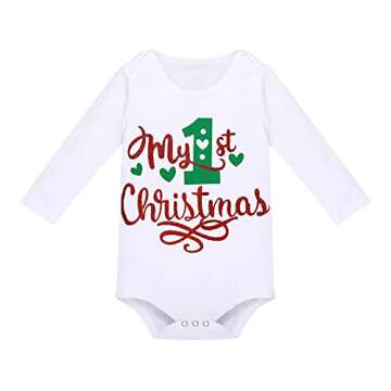 My First Christmas Baby Girl Outfit - Romper, Tutu, Bowknot, Leg Warmers Set