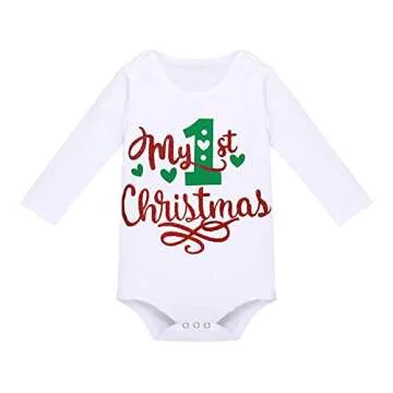 My First Christmas Baby Girl Outfit - Romper, Tutu, Bowknot, Leg Warmers Set
