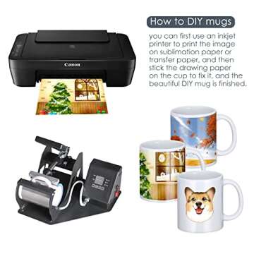 DANALLAN Sublimation Mugs | Set of 12 White Ceramic Cups