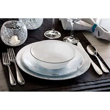 Corelle Tranquil Reflection 12Pc Dinnerware Set - Lightweight, Durable & Space-saving