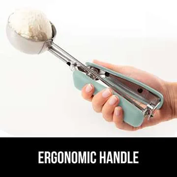 GORILLA GRIP Stainless Steel Cookie Scoop for Baking, 1 TBSP, Multipurpose Melon Baller, Meatball Spring Scoops, Perfect Portion Sizes, Easy Food Release, Scooper Size 60, BPA-Free Kitchen Tool, Mint