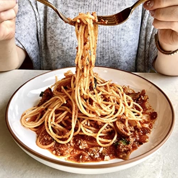 Mora Ceramic Large Pasta Bowls Set of 4 - Durable & Safe