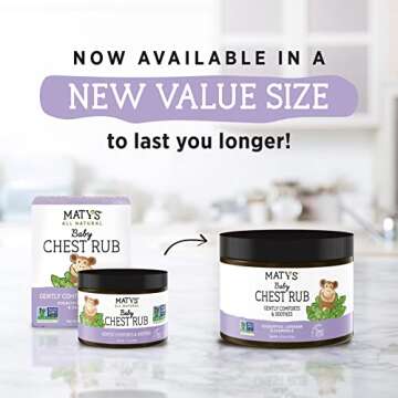 Matys Baby Chest Rub, Soothing Congestion Relief Vapor Rub for Babies 3 Months Old +, Clean & Comfor...